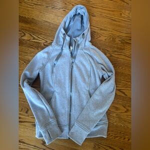 Lululemon Scuba Plush Fleece Lined Full zip hoodie; light blue size 4